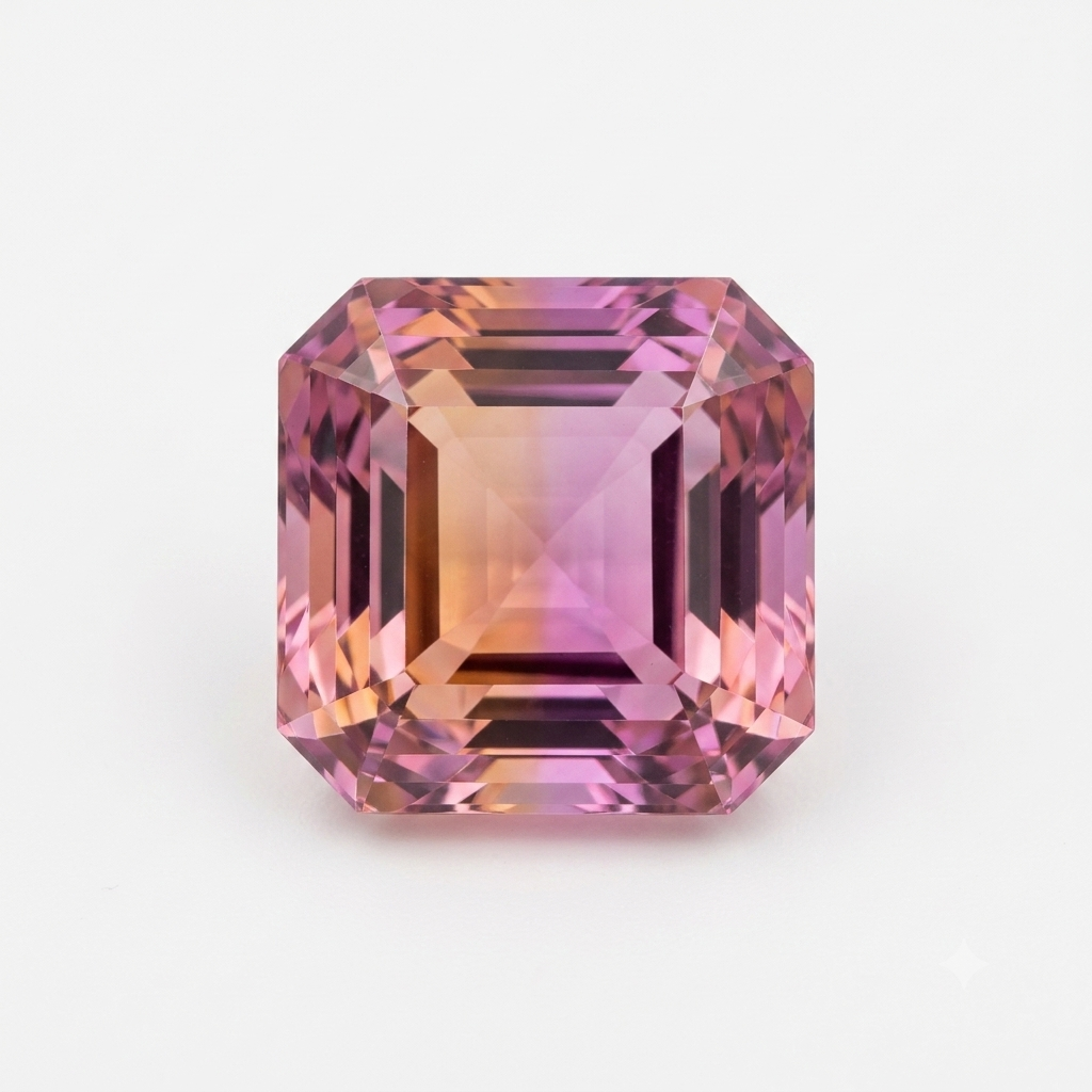 Top Quality Natural Ametrine Bi Color Asscher Cut 36.22 Ct loose Gemstone
