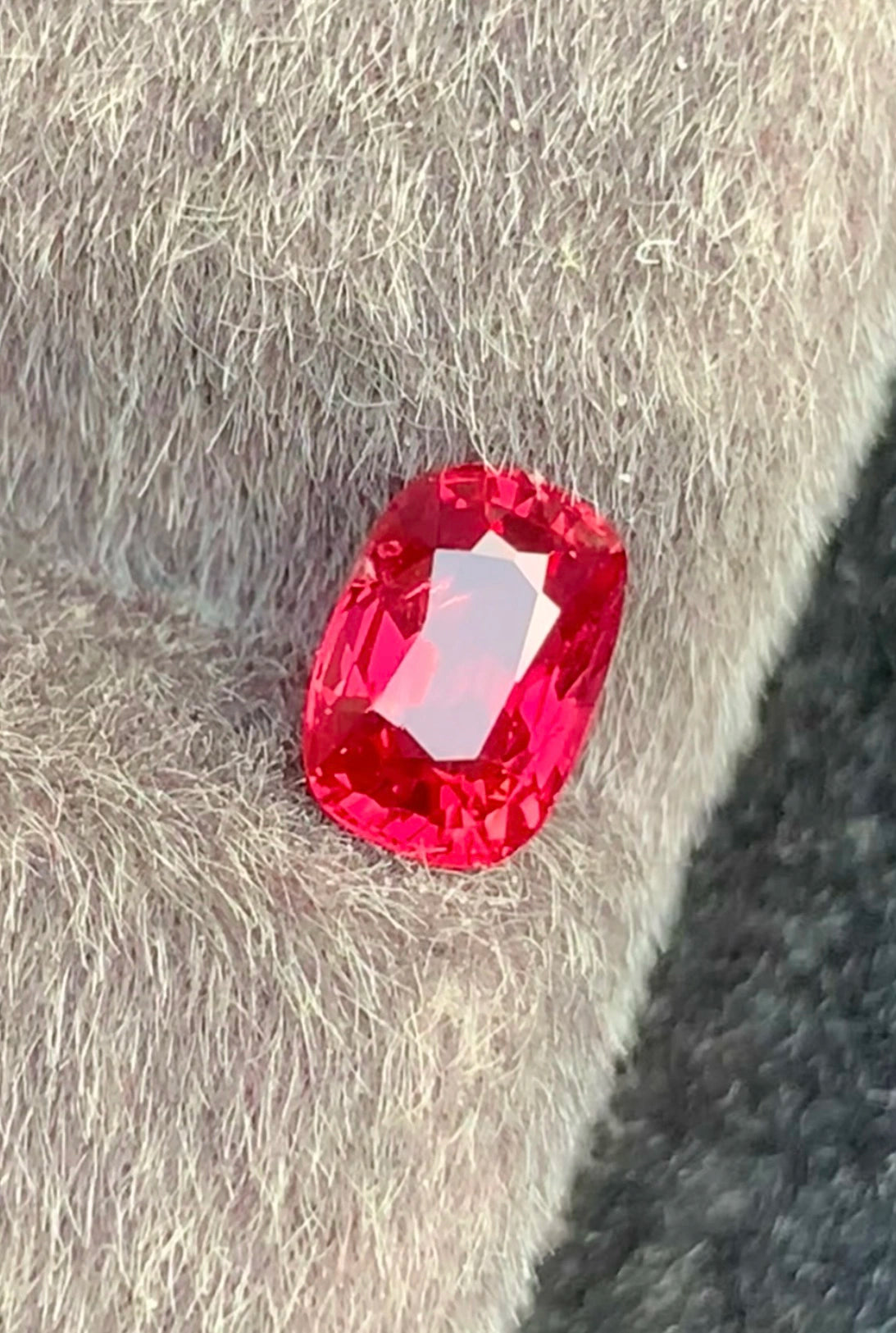 Natural Jedi Spinel 0.90 Ct Red Cushion No Heat Burma Collector Gemstone