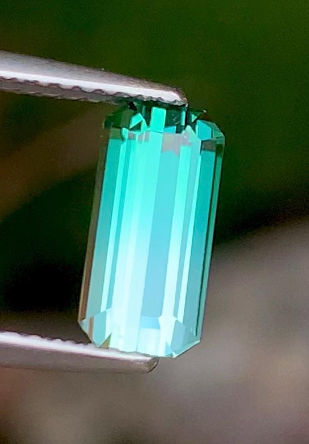 Bi-Color Tourmaline 1.55ct Emerald cut (faceted) — Natural Bi-color (pink and green) Gemstone - photo 1