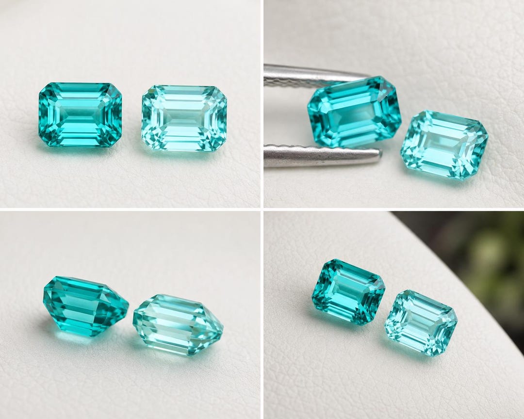 Tourmaline 1.20ct Emerald-cut (faceted) — Natural Lagoon & Seafoam Blue Gemstone - photo 1