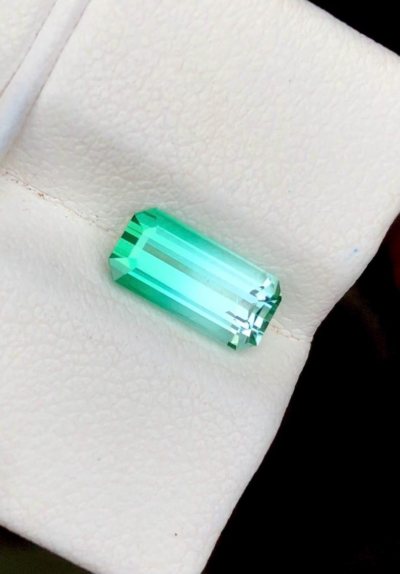 Bi-Color Tourmaline 1.55ct Emerald cut (faceted) — Natural Bi-color (pink and green) Gemstone - photo 5