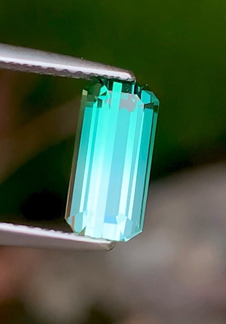 Bi-Color Tourmaline 1.55ct Emerald cut (faceted) — Natural Bi-color (pink and green) Gemstone - photo 3