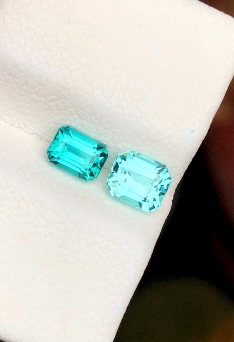 Tourmaline 1.20ct Emerald-cut (faceted) — Natural Lagoon & Seafoam Blue Gemstone - photo 5