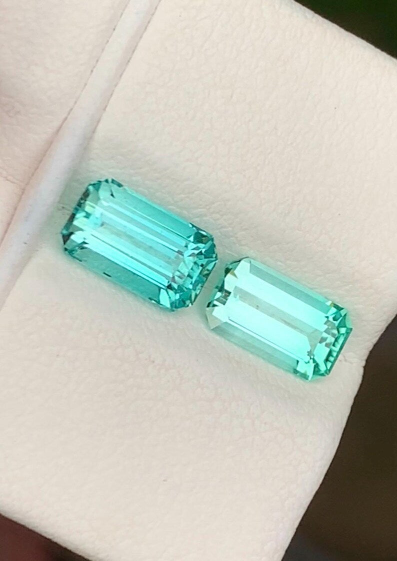 Tourmaline 3.50ct Emerald-cut (faceted) — Natural Lagoon (pink and green zoning) Gemstone - photo 3