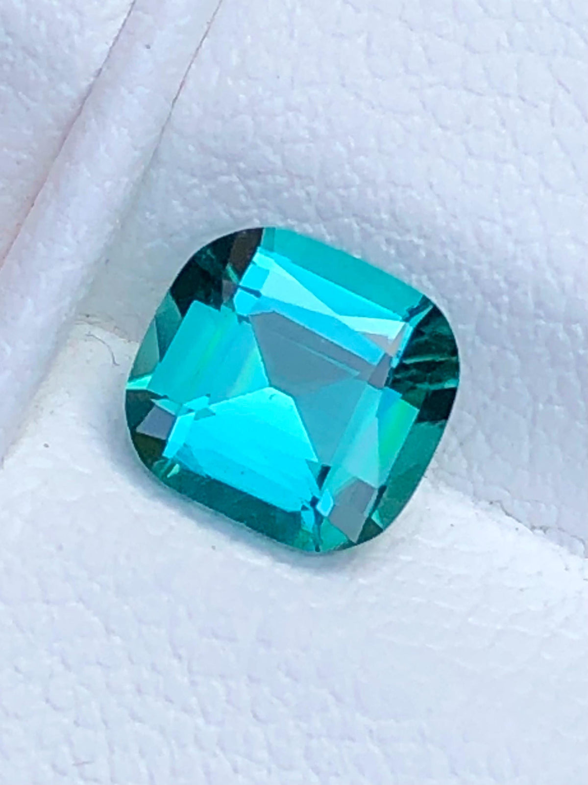 Tourmaline 1.20ct Cushion cut — Natural Lagoon teal Gemstone - photo 1