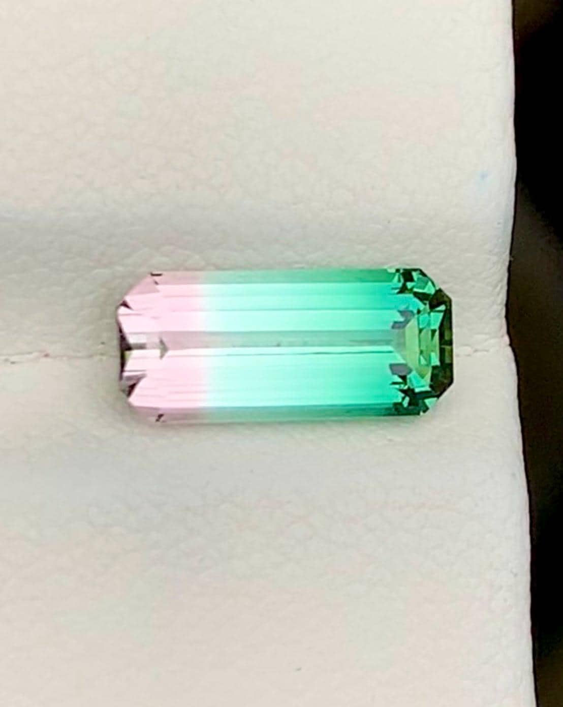 Watermelon Tourmaline 2.60ct Emerald cut — Natural Tri-colour pink & green Gemstone - photo 1