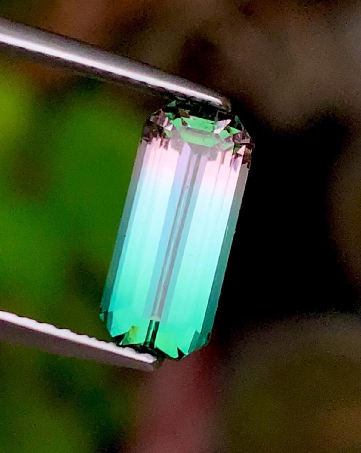 Watermelon Tourmaline 2.60ct Emerald cut — Natural Tri-colour pink & green Gemstone - photo 2