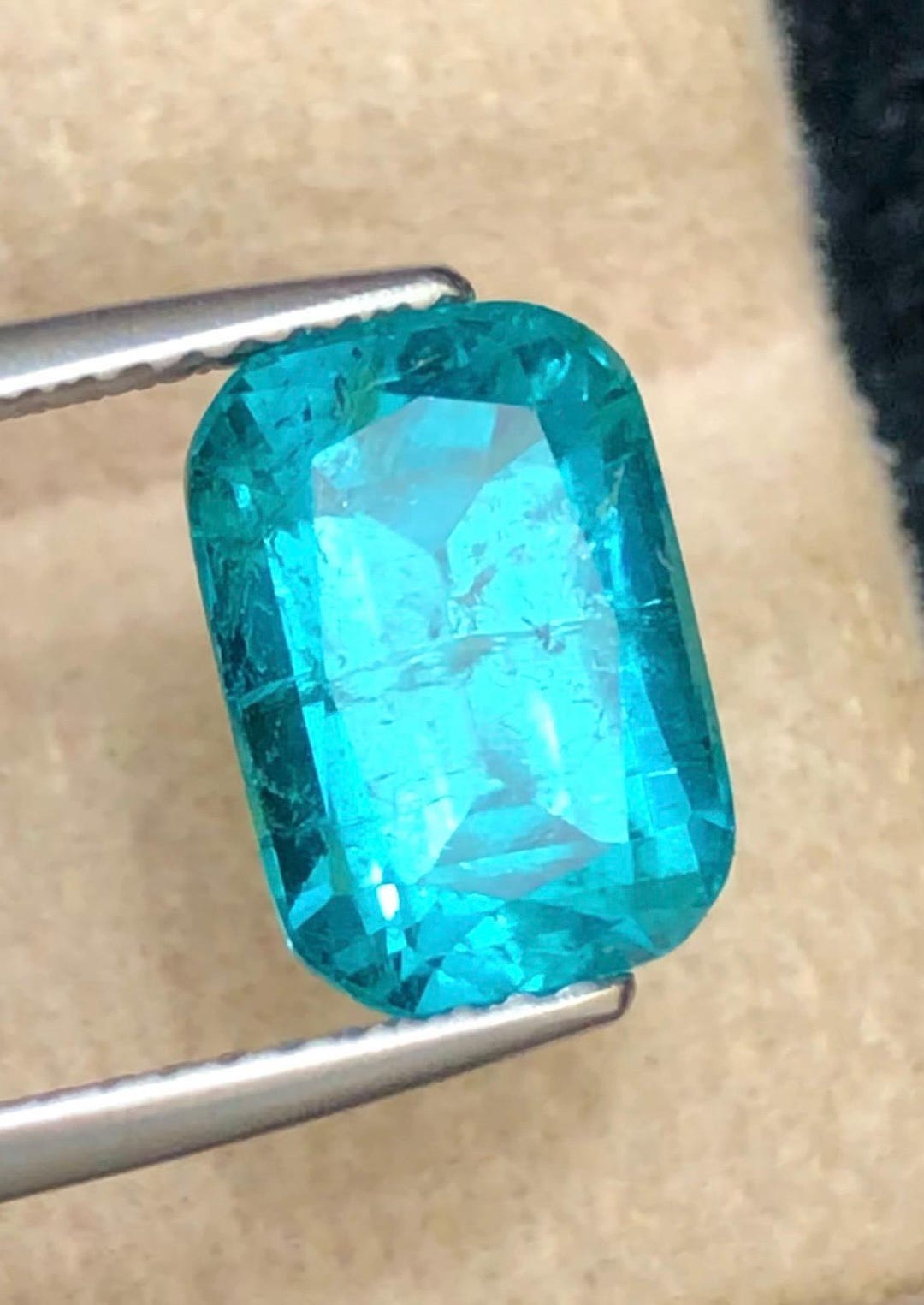 Tourmaline 2.80ct Emerald cut (faceted) — Natural Neon Blue Gemstone - photo 2