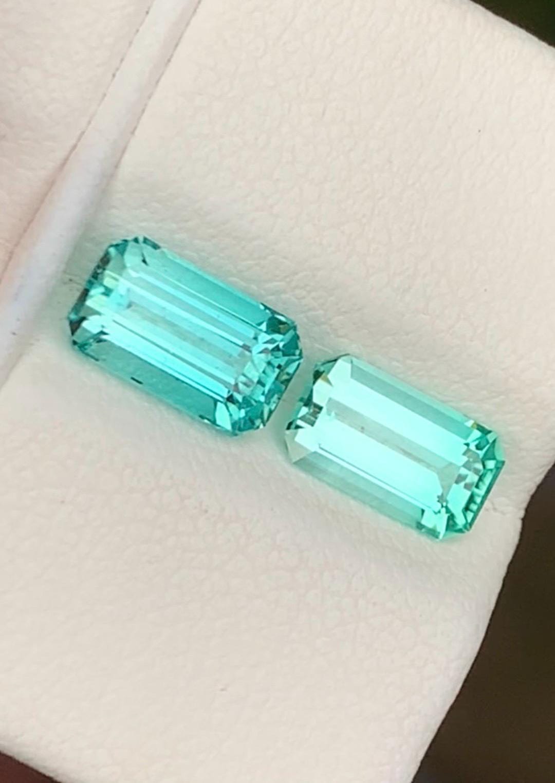 Tourmaline 3.50ct Emerald-cut (faceted) — Natural Lagoon (pink and green zoning) Gemstone - photo 1