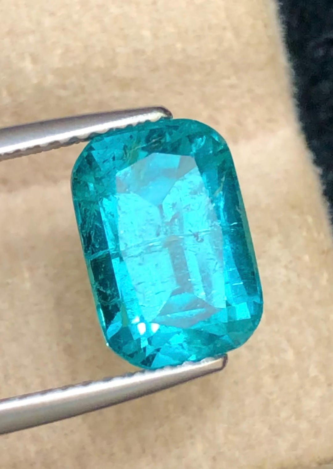 Tourmaline 2.80ct Emerald cut (faceted) — Natural Neon Blue Gemstone - photo 1