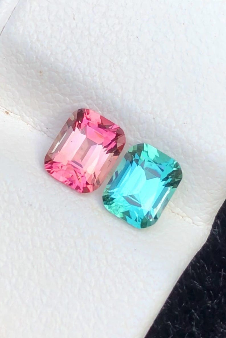 Tourmaline 1.90ct Faceted — Natural Pink & Lagoon Gemstone - photo 2