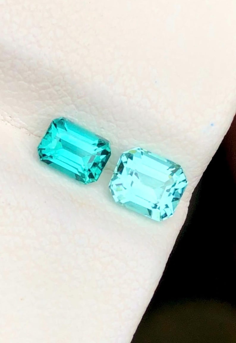 Tourmaline 1.20ct Emerald-cut (faceted) — Natural Lagoon & Seafoam Blue Gemstone - photo 2