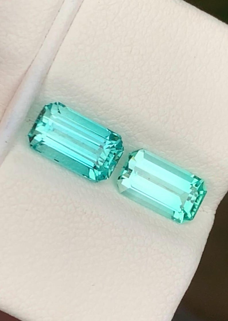 Tourmaline 3.50ct Emerald-cut (faceted) — Natural Lagoon (pink and green zoning) Gemstone - photo 2