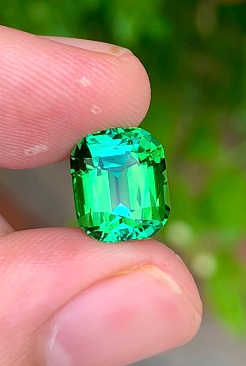 Tourmaline 4.40ct Faceted — Natural Blueish Green Gemstone - photo 2