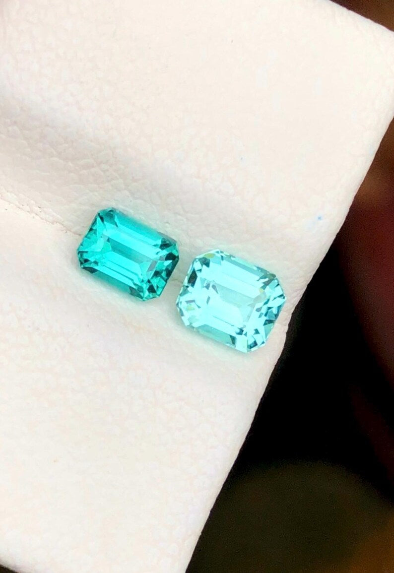 Tourmaline 1.20ct Emerald-cut (faceted) — Natural Lagoon & Seafoam Blue Gemstone - photo 4