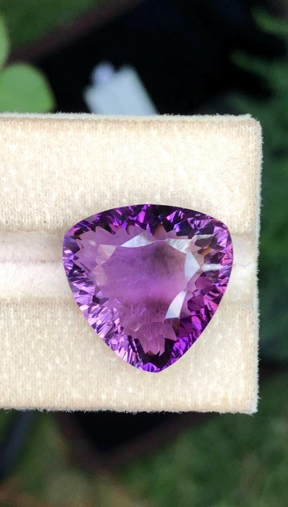 Amethyst 27.25 ct Pear Cut — Natural Deep Purple Gemstone - photo 1