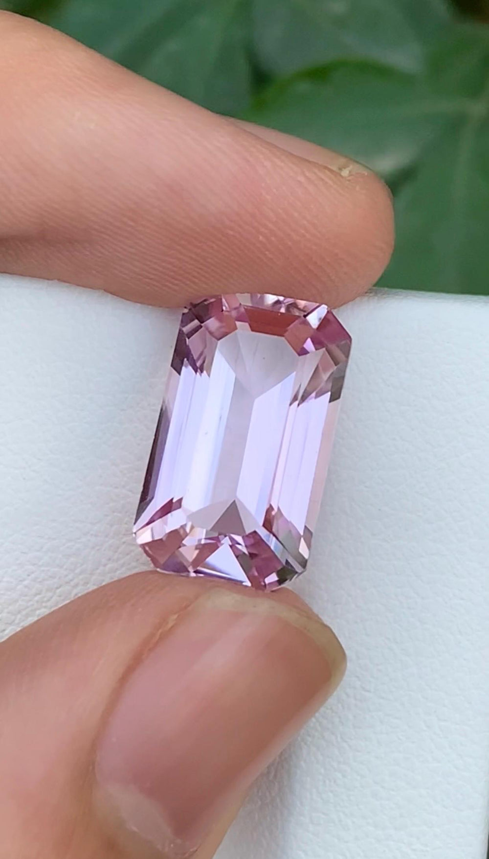 Kunzite 12.16 ct Emerald Cut — Natural Pink Gemstone