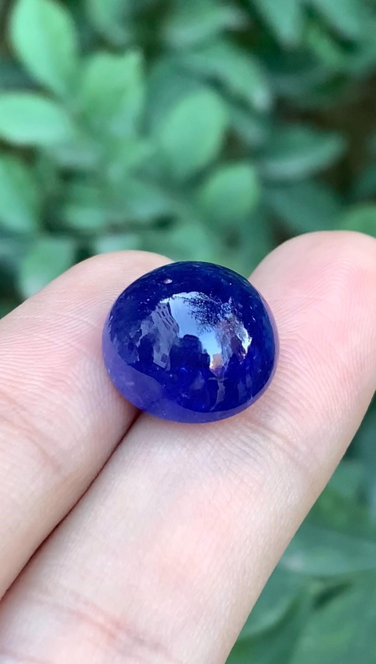 Tanzanite 16.50 ct Round Cabochon — Natural Blue-Violet Gemstone - photo 1